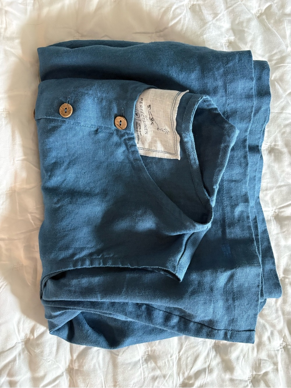 NEW Notperfectlinen Indigo Sleeveless Linen MAMA Dress - Medium - Picture 5 of 7